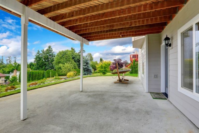 concrete patio with shade